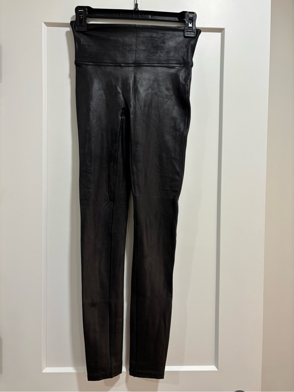 SPANX Black Faux Leather High-Rise Leggings